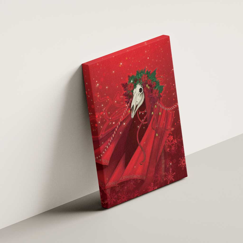 Merry Creepmas Mari Lwyd Canvas Wall Art Folklore Ghost Horse Christmas - Wonder Print Shop