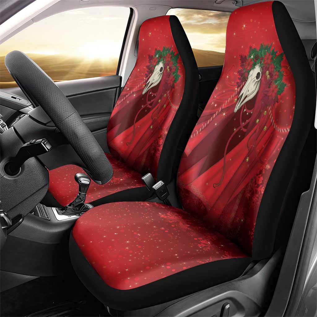 Merry Creepmas Mari Lwyd Car Seat Cover Folklore Ghost Horse Christmas - Wonder Print Shop