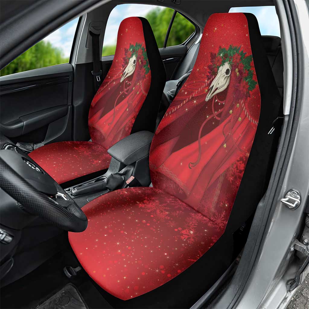 Merry Creepmas Mari Lwyd Car Seat Cover Folklore Ghost Horse Christmas - Wonder Print Shop