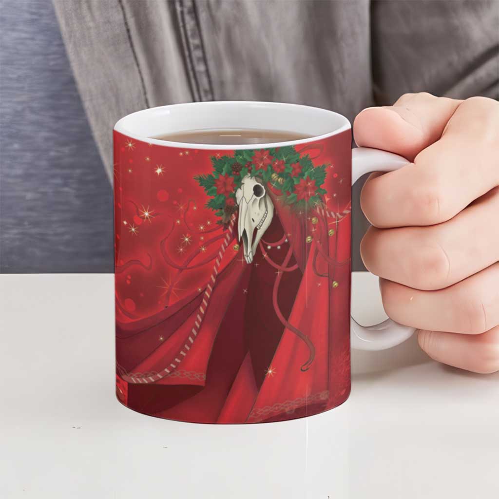 Merry Creepmas Mari Lwyd Ceramic Mug Folklore Ghost Horse Christmas - Wonder Print Shop