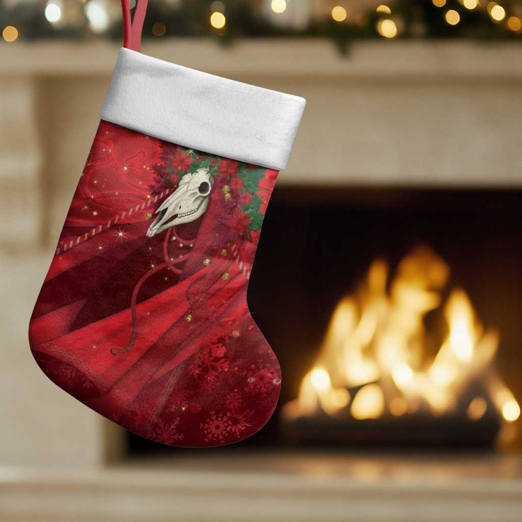 Merry Creepmas Mari Lwyd Christmas Stocking Folklore Ghost Horse Christmas - Wonder Print Shop