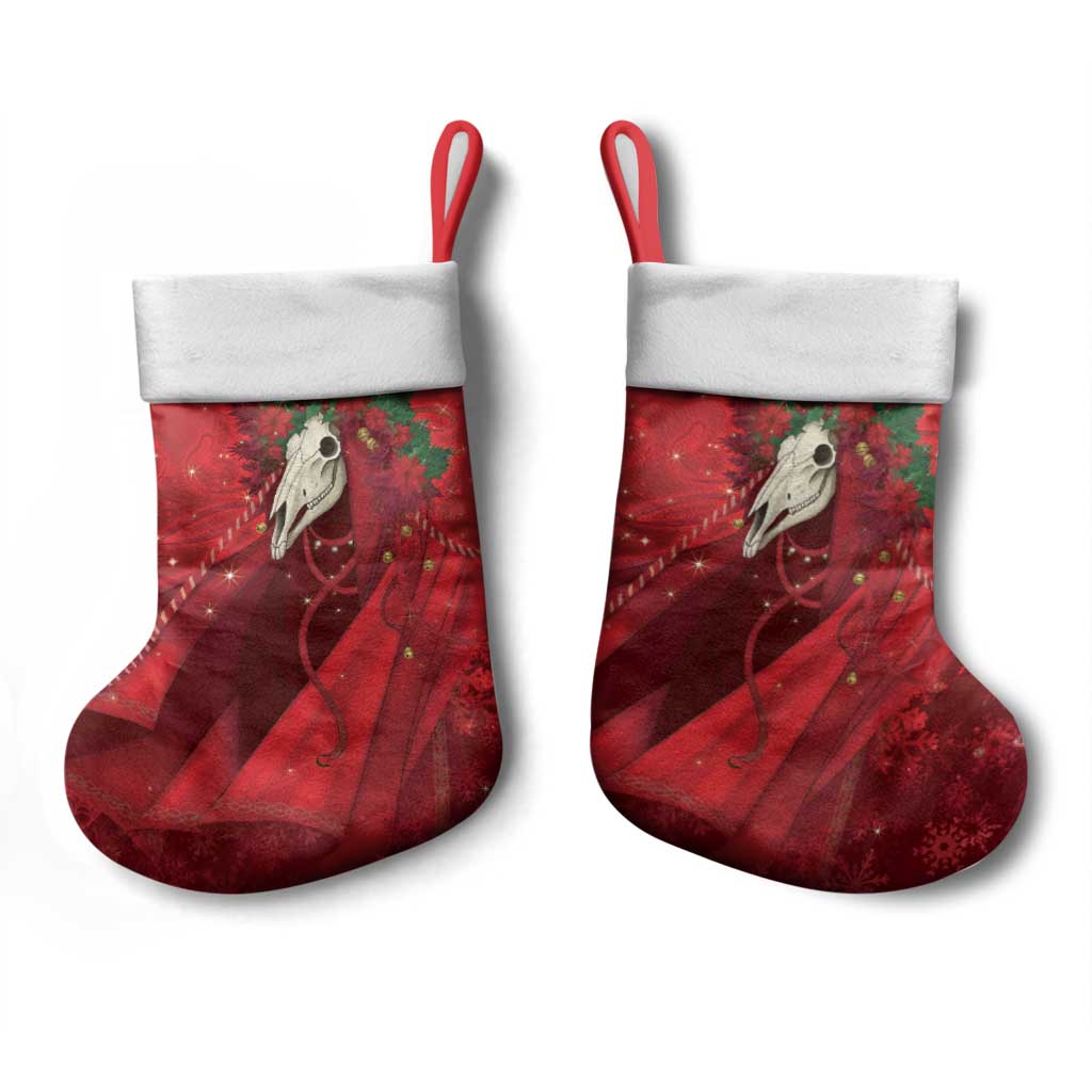 Merry Creepmas Mari Lwyd Christmas Stocking Folklore Ghost Horse Christmas - Wonder Print Shop