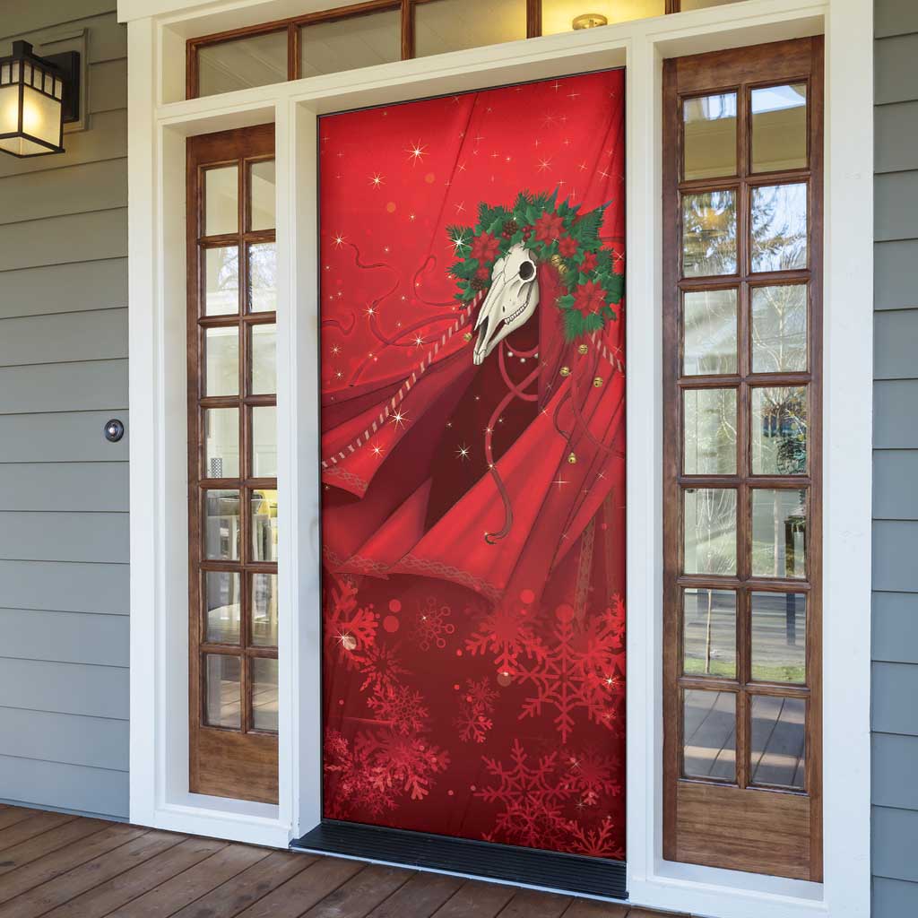 Merry Creepmas Mari Lwyd Door Cover Folklore Ghost Horse Christmas - Wonder Print Shop