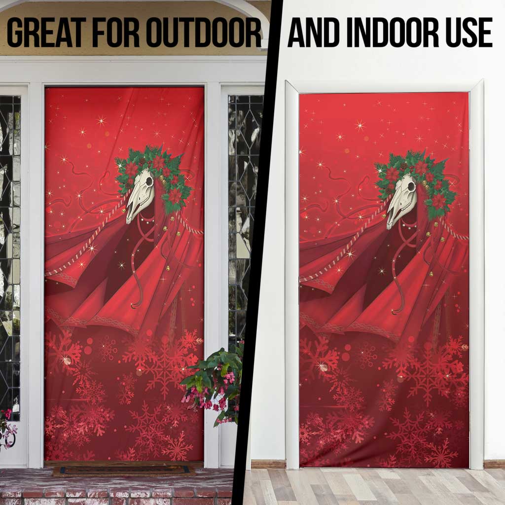 Merry Creepmas Mari Lwyd Door Cover Folklore Ghost Horse Christmas - Wonder Print Shop