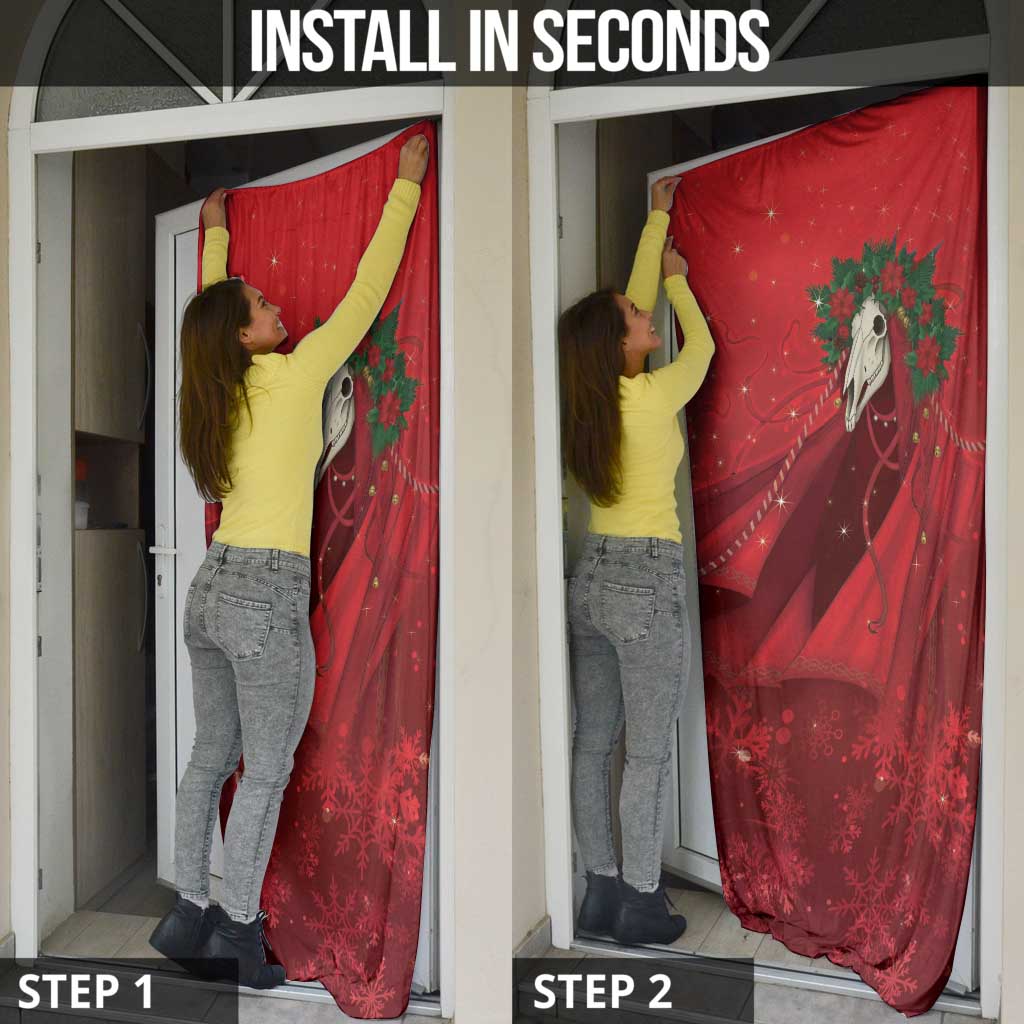 Merry Creepmas Mari Lwyd Door Cover Folklore Ghost Horse Christmas - Wonder Print Shop