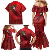Merry Creepmas Mari Lwyd Family Matching Mermaid Dress and Hawaiian Shirt Folklore Ghost Horse Christmas - Wonder Print Shop
