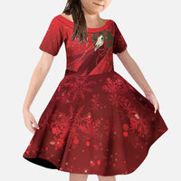 Merry Creepmas Mari Lwyd Family Matching Short Sleeve Bodycon Dress and Hawaiian Shirt Folklore Ghost Horse Christmas - Wonder Print Shop