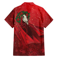 Merry Creepmas Mari Lwyd Family Matching Short Sleeve Bodycon Dress and Hawaiian Shirt Folklore Ghost Horse Christmas - Wonder Print Shop