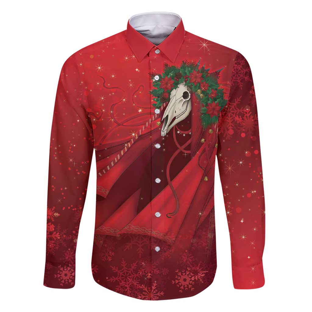 Merry Creepmas Mari Lwyd Family Matching Short Sleeve Bodycon Dress and Hawaiian Shirt Folklore Ghost Horse Christmas - Wonder Print Shop