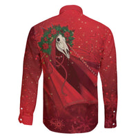 Merry Creepmas Mari Lwyd Family Matching Short Sleeve Bodycon Dress and Hawaiian Shirt Folklore Ghost Horse Christmas - Wonder Print Shop