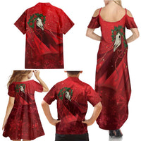 Merry Creepmas Mari Lwyd Family Matching Summer Maxi Dress and Hawaiian Shirt Folklore Ghost Horse Christmas - Wonder Print Shop