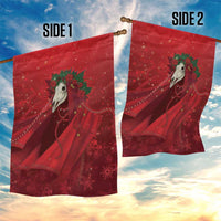 Merry Creepmas Mari Lwyd Garden Flag Folklore Ghost Horse Christmas - Wonder Print Shop