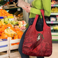 Merry Creepmas Mari Lwyd Grocery Bag Folklore Ghost Horse Christmas - Wonder Print Shop