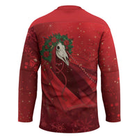 Merry Creepmas Mari Lwyd Hockey Jersey Folklore Ghost Horse Christmas - Wonder Print Shop