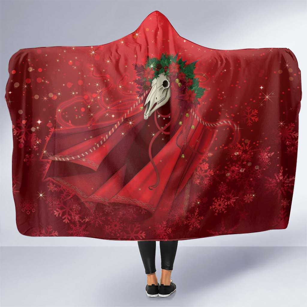 Merry Creepmas Mari Lwyd Hooded Blanket Folklore Ghost Horse Christmas - Wonder Print Shop