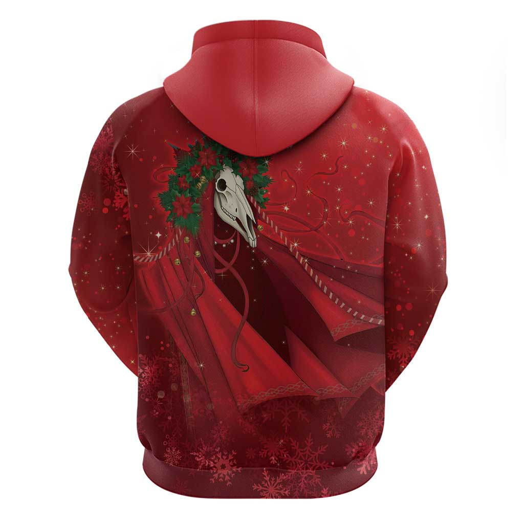 Merry Creepmas Mari Lwyd Hoodie Folklore Ghost Horse Christmas - Wonder Print Shop