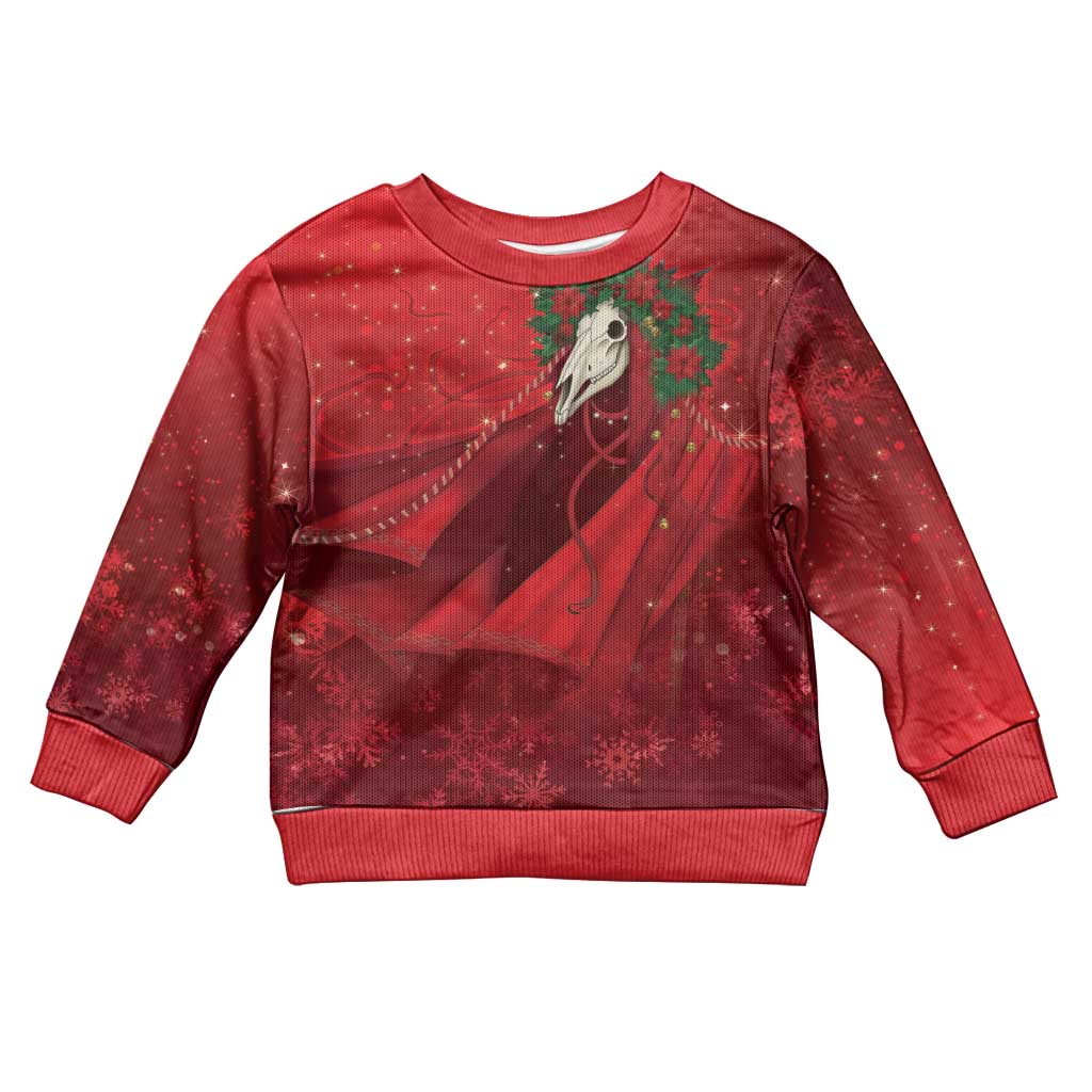 Merry Creepmas Mari Lwyd Kid Ugly Christmas Sweater Folklore Ghost Horse Christmas - Wonder Print Shop