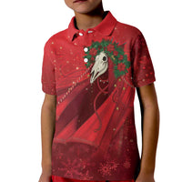 Merry Creepmas Mari Lwyd Kid Polo Shirt Folklore Ghost Horse Christmas - Wonder Print Shop