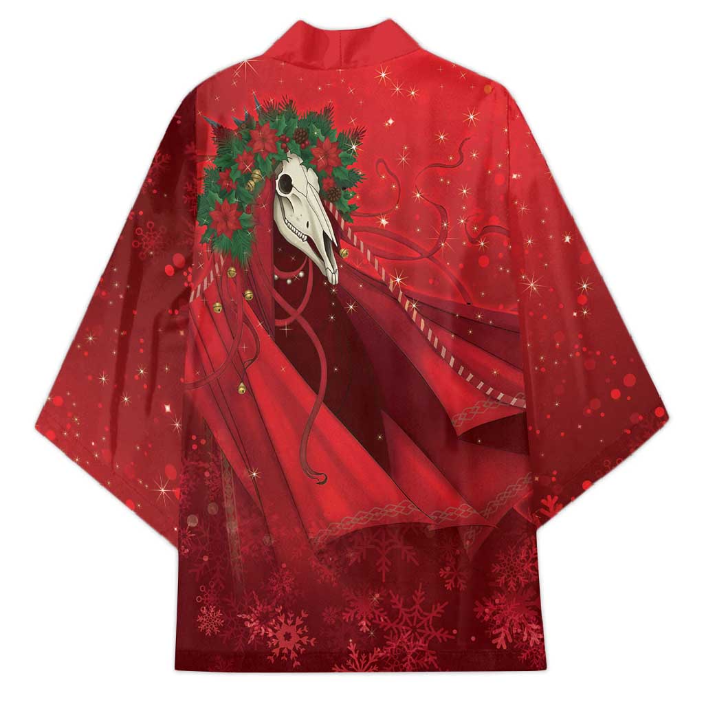 Merry Creepmas Mari Lwyd Kimono Folklore Ghost Horse Christmas - Wonder Print Shop