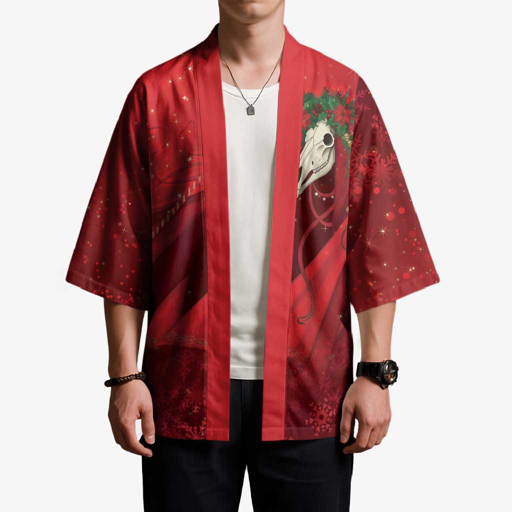 Merry Creepmas Mari Lwyd Kimono Folklore Ghost Horse Christmas - Wonder Print Shop