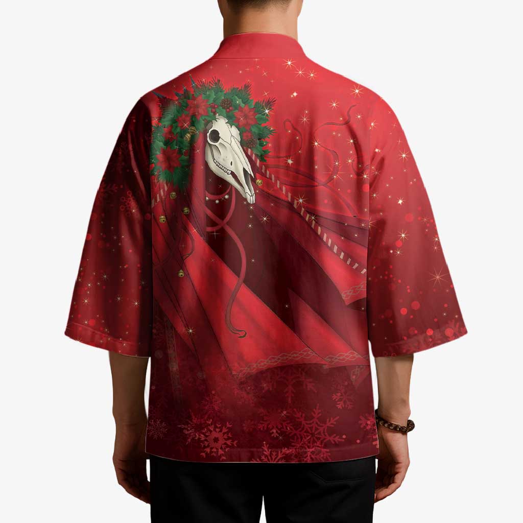 Merry Creepmas Mari Lwyd Kimono Folklore Ghost Horse Christmas - Wonder Print Shop