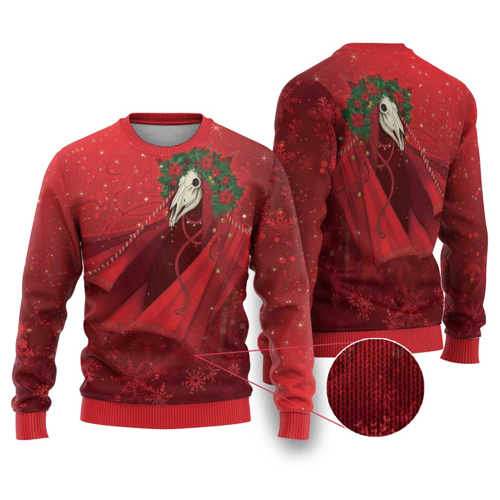 Merry Creepmas Mari Lwyd Ugly Christmas Sweater Folklore Ghost Horse Christmas - Wonder Print Shop