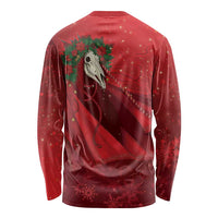 Merry Creepmas Mari Lwyd Long Sleeve Shirt Folklore Ghost Horse Christmas - Wonder Print Shop