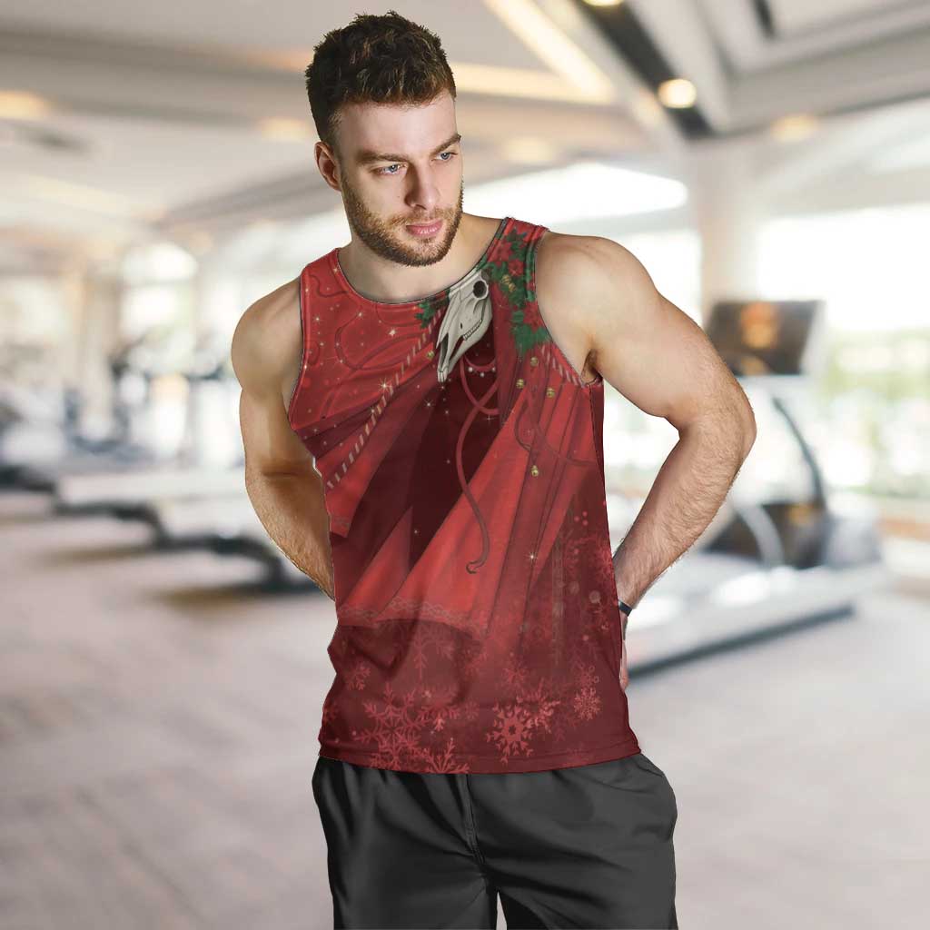 Merry Creepmas Mari Lwyd Men Tank Top Folklore Ghost Horse Christmas - Wonder Print Shop