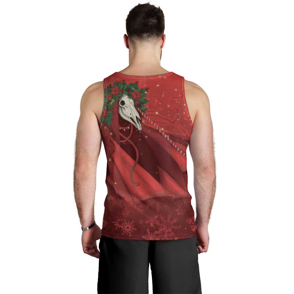 Merry Creepmas Mari Lwyd Men Tank Top Folklore Ghost Horse Christmas - Wonder Print Shop
