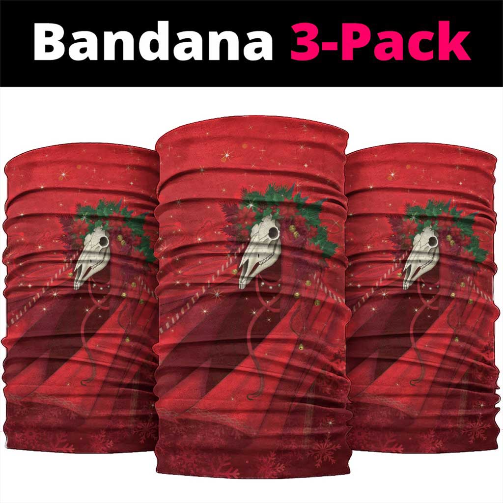 Merry Creepmas Mari Lwyd Neck Gaiter Folklore Ghost Horse Christmas - Wonder Print Shop