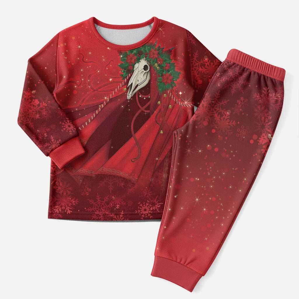 Merry Creepmas Mari Lwyd Christmas Pajama Set Folklore Ghost Horse Christmas - Wonder Print Shop