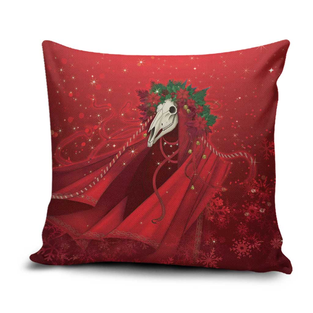 Merry Creepmas Mari Lwyd Pillow Cover Folklore Ghost Horse Christmas - Wonder Print Shop