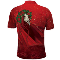 Merry Creepmas Mari Lwyd Polo Shirt Folklore Ghost Horse Christmas - Wonder Print Shop