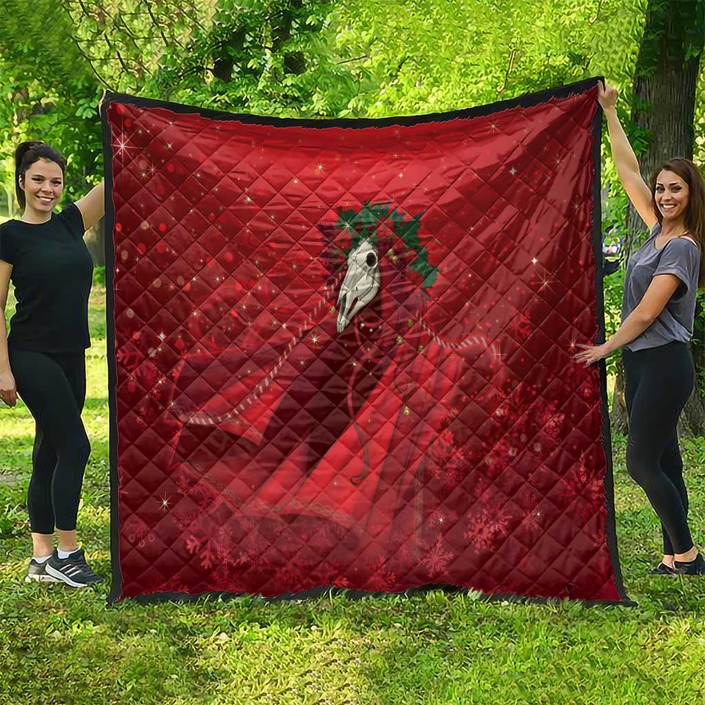 Merry Creepmas Mari Lwyd Quilt Folklore Ghost Horse Christmas - Wonder Print Shop