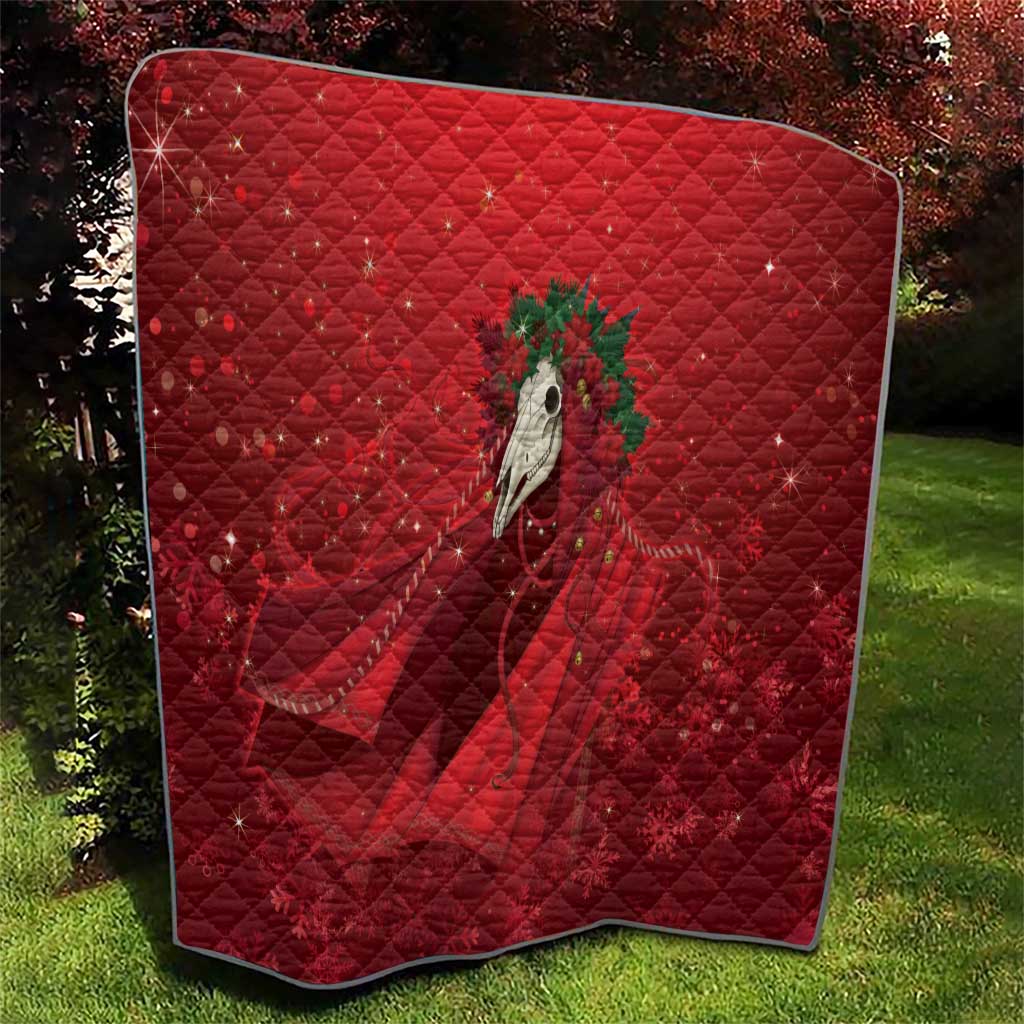 Merry Creepmas Mari Lwyd Quilt Folklore Ghost Horse Christmas - Wonder Print Shop