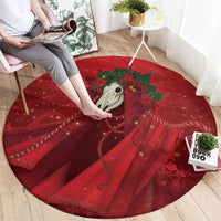 Merry Creepmas Mari Lwyd Round Carpet Folklore Ghost Horse Christmas - Wonder Print Shop