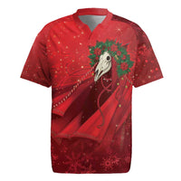 Merry Creepmas Mari Lwyd Rugby Jersey Folklore Ghost Horse Christmas - Wonder Print Shop