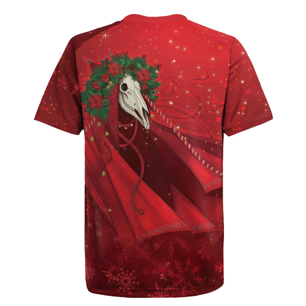 Merry Creepmas Mari Lwyd Rugby Jersey Folklore Ghost Horse Christmas - Wonder Print Shop