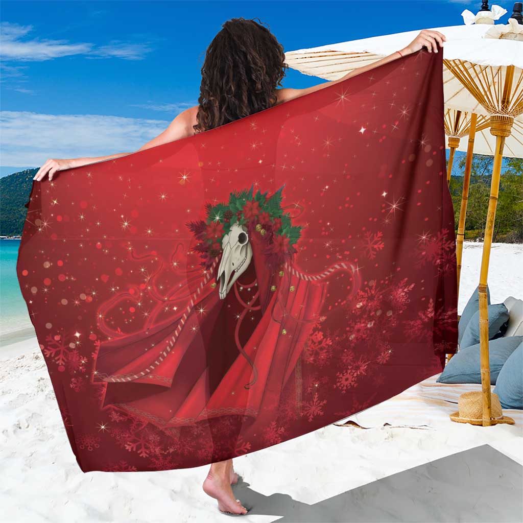 Merry Creepmas Mari Lwyd Sarong Folklore Ghost Horse Christmas - Wonder Print Shop