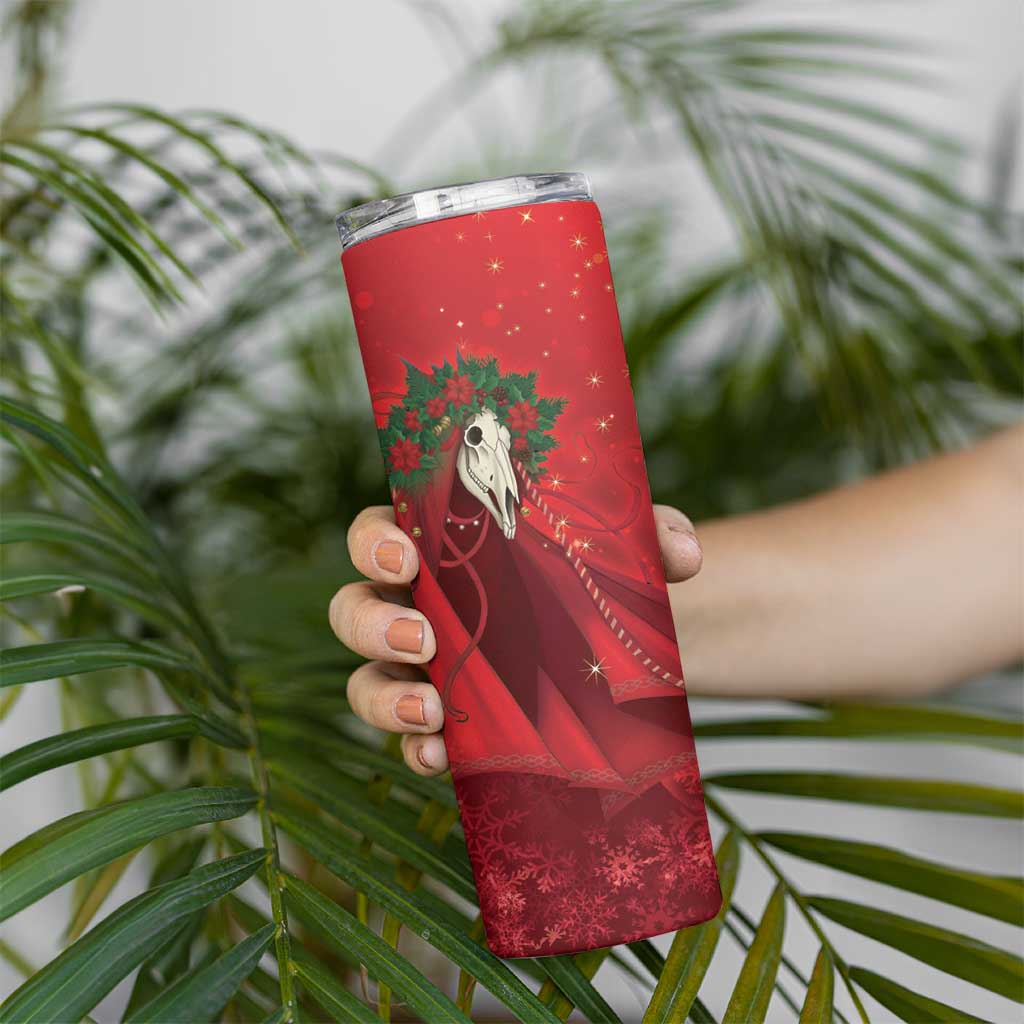 Merry Creepmas Mari Lwyd Skinny Tumbler Folklore Ghost Horse Christmas - Wonder Print Shop