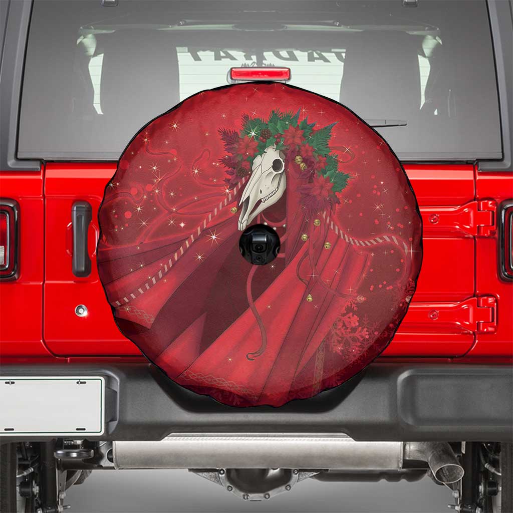 Merry Creepmas Mari Lwyd Spare Tire Cover Folklore Ghost Horse Christmas - Wonder Print Shop