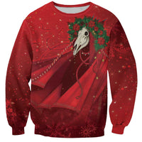 Merry Creepmas Mari Lwyd Sweatshirt Folklore Ghost Horse Christmas - Wonder Print Shop