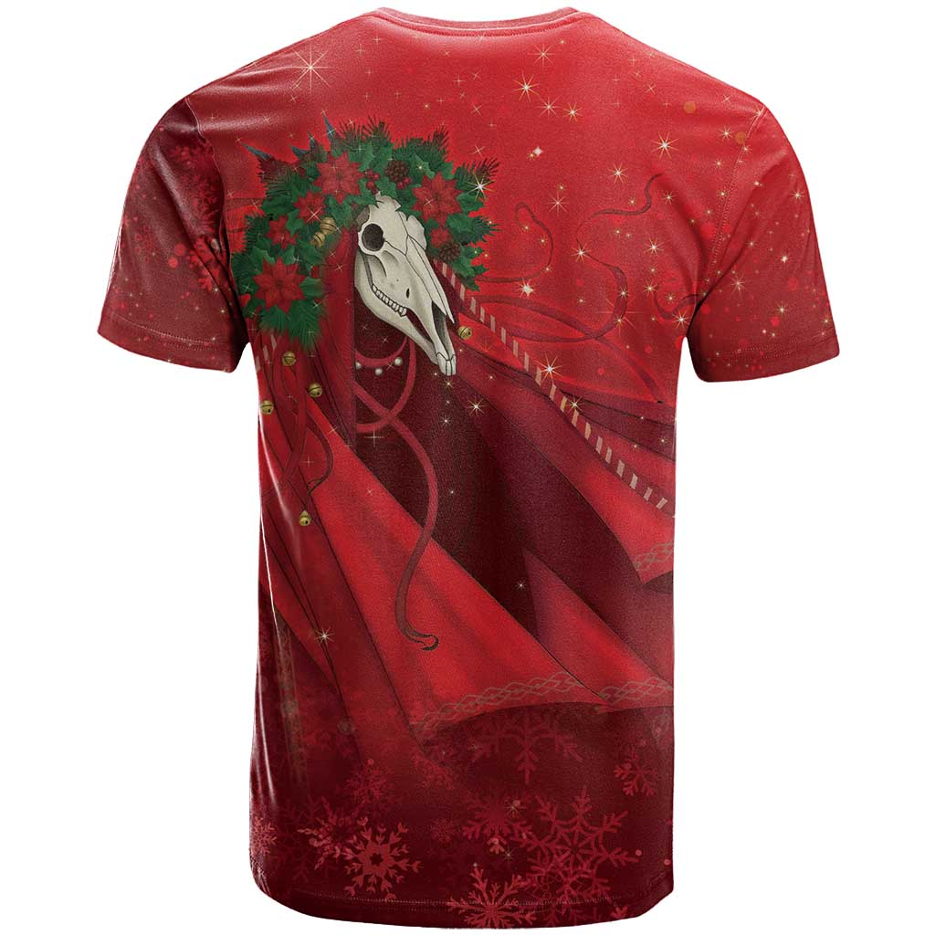 Merry Creepmas Mari Lwyd T Shirt Folklore Ghost Horse Christmas - Wonder Print Shop
