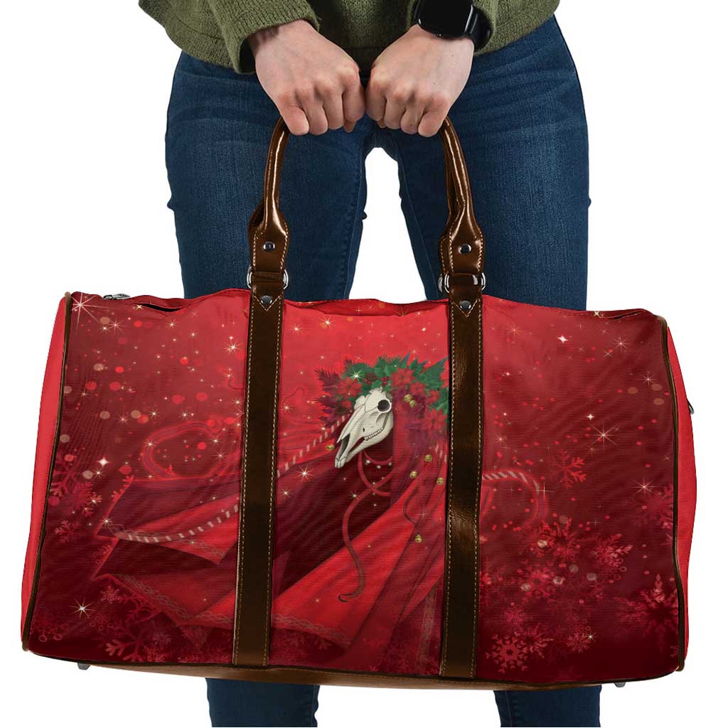Merry Creepmas Mari Lwyd Travel Bag Folklore Ghost Horse Christmas - Wonder Print Shop