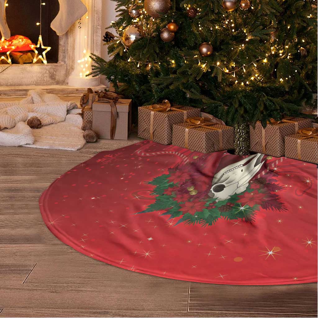 Merry Creepmas Mari Lwyd Tree Skirt Folklore Ghost Horse Christmas - Wonder Print Shop