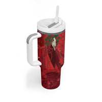 Merry Creepmas Mari Lwyd Tumbler With Handle Folklore Ghost Horse Christmas - Wonder Print Shop