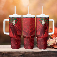 Merry Creepmas Mari Lwyd Tumbler With Handle Folklore Ghost Horse Christmas - Wonder Print Shop