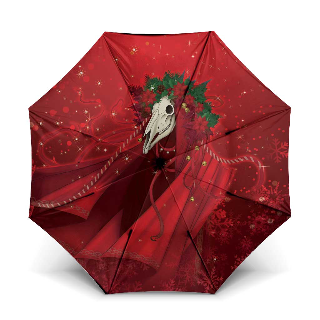 Merry Creepmas Mari Lwyd Umbrella Folklore Ghost Horse Christmas - Wonder Print Shop