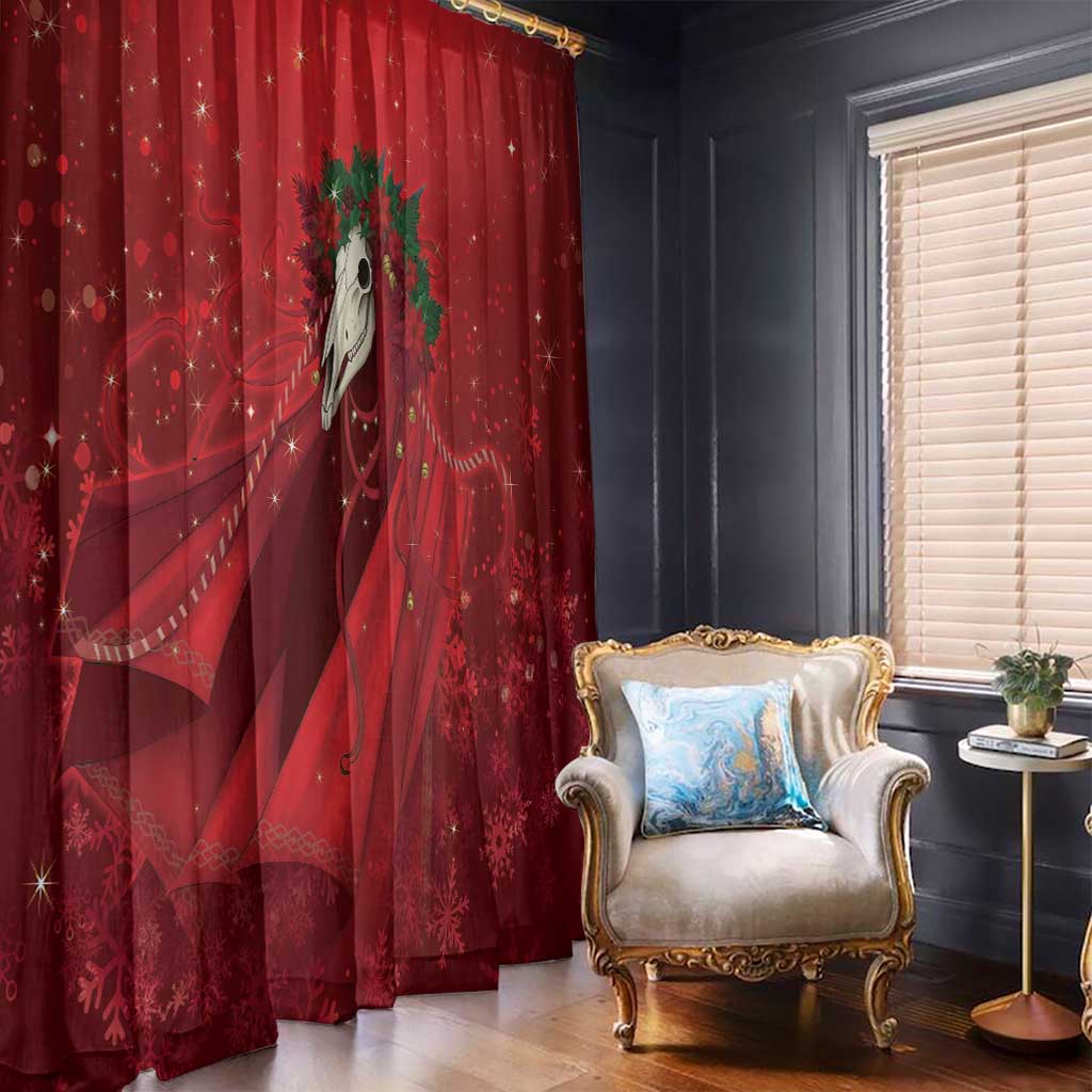 Merry Creepmas Mari Lwyd Window Curtain Folklore Ghost Horse Christmas - Wonder Print Shop