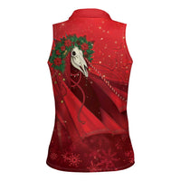 Merry Creepmas Mari Lwyd Women Sleeveless Polo Shirt Folklore Ghost Horse Christmas - Wonder Print Shop